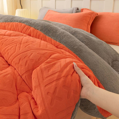 Geometric Pattern Embossed Sherpa Plush Blanket - image 2