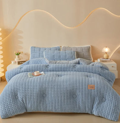 Waffle Jacquard Warm Plush Blanket - image 1