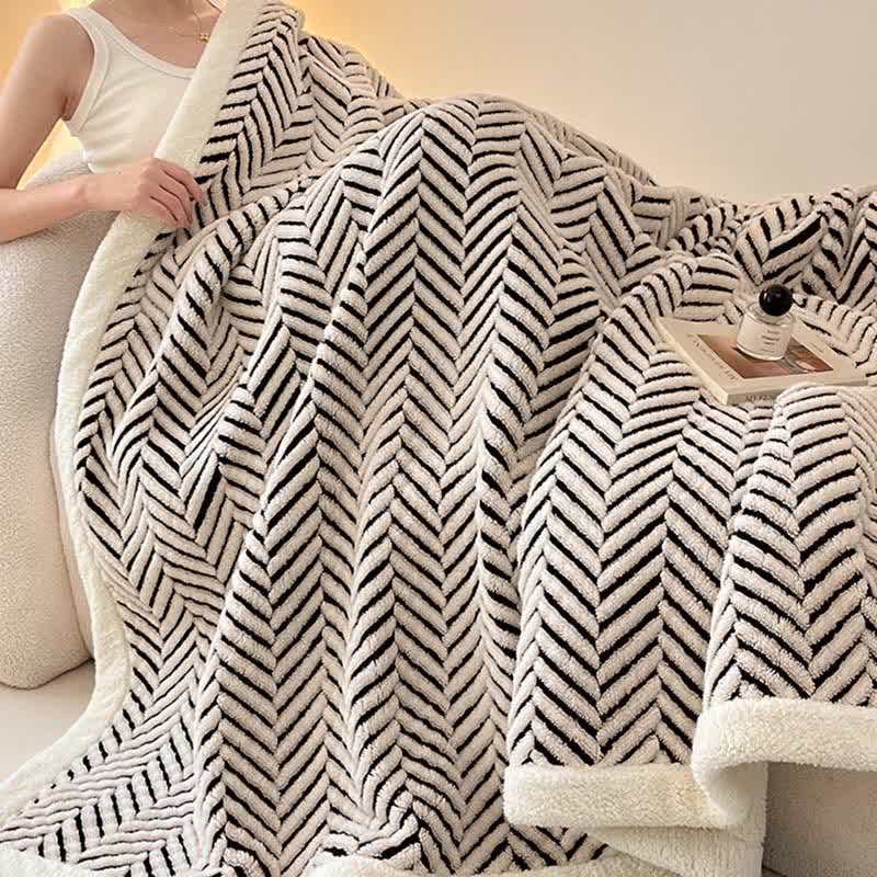 Modern Striped Jacquard Throw Blanket - image 6