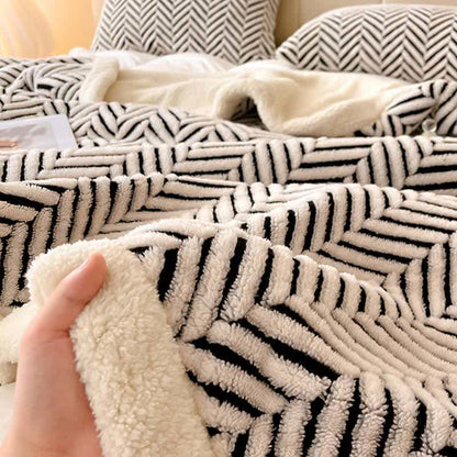 Modern Striped Jacquard Throw Blanket - image 9