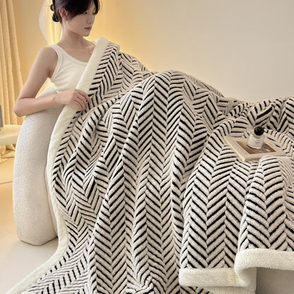 Modern Striped Jacquard Throw Blanket - image 8