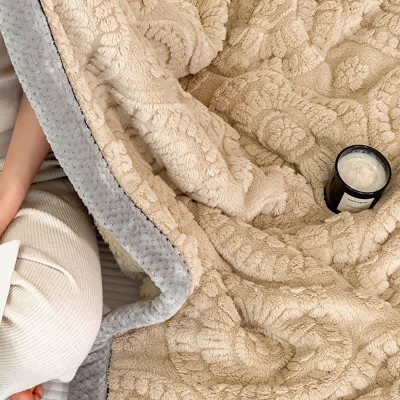 Circle Floral Embossed Plush Throw Blanket - image 8