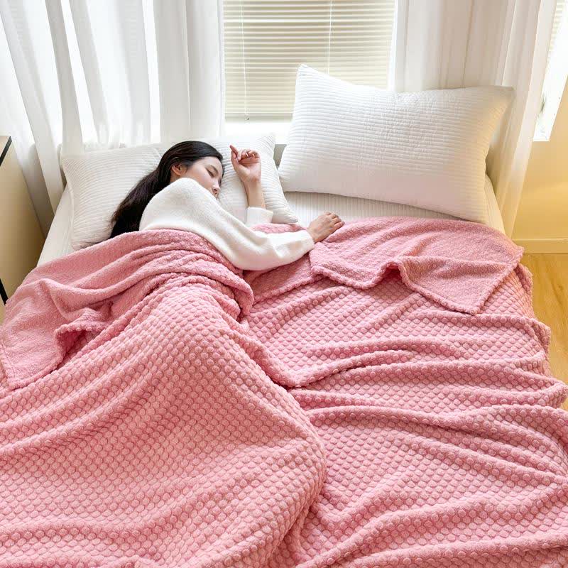 Polka Dot Jacquard Warm Throw Blanket - image 8