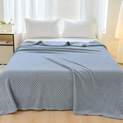 Polka Dot Jacquard Warm Throw Blanket - Blue - Queen - image 16