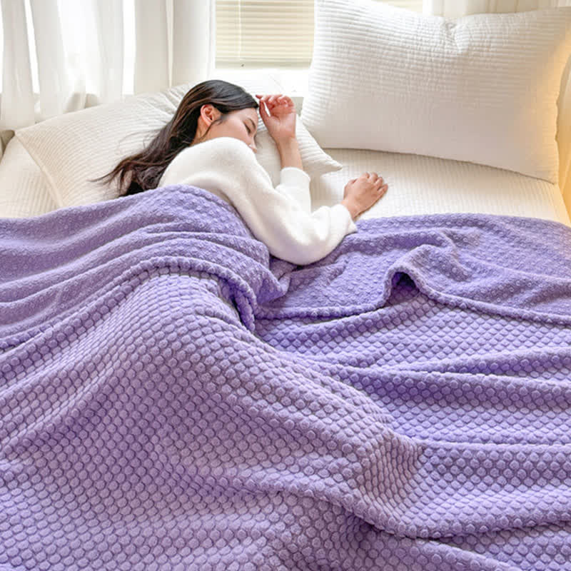 Polka Dot Jacquard Warm Throw Blanket - image 4