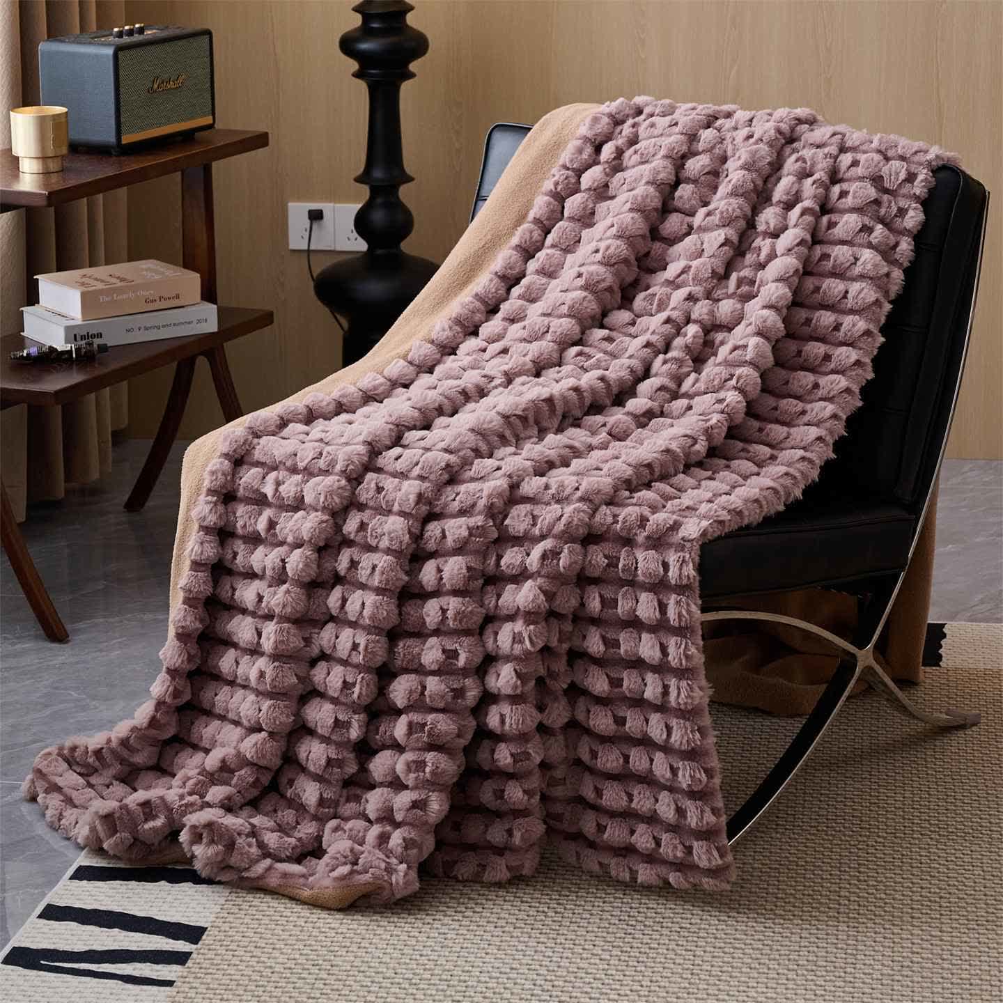 Modern Luxurious Fleece Throw Blanket - Purple - Queen - image 13