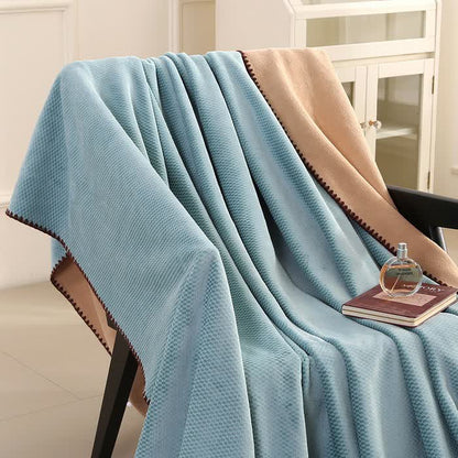 Plaid Jacquard Warm Throw Blanket - Blue - 2PCS Pillowcases - 19" x 29" - image 14