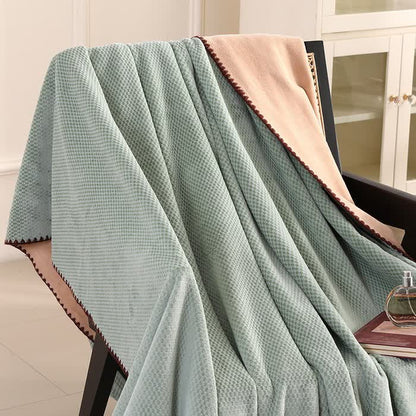 Plaid Jacquard Warm Throw Blanket - Green - 2PCS Pillowcases - 19" x 29" - image 13