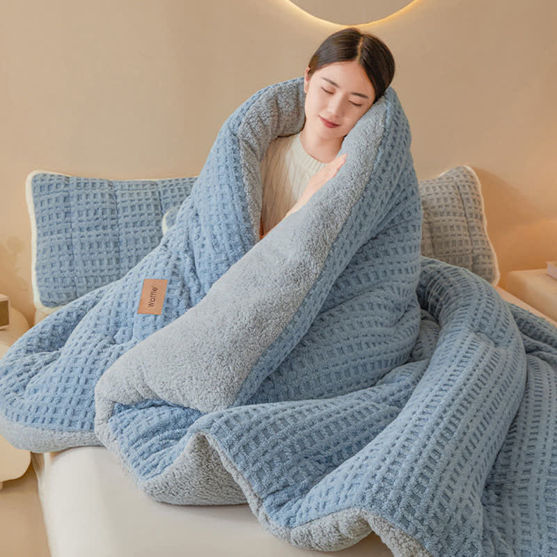 Waffle Jacquard Warm Plush Blanket - image 5