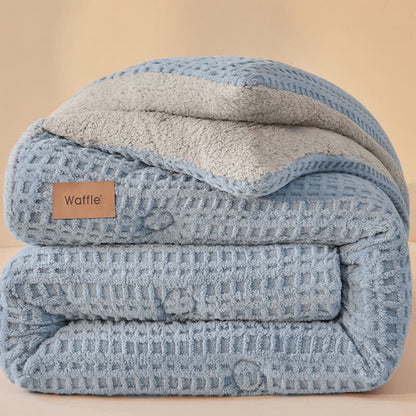 Waffle Jacquard Warm Plush Blanket - image 7