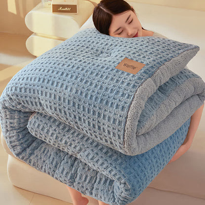 Waffle Jacquard Warm Plush Blanket - image 6