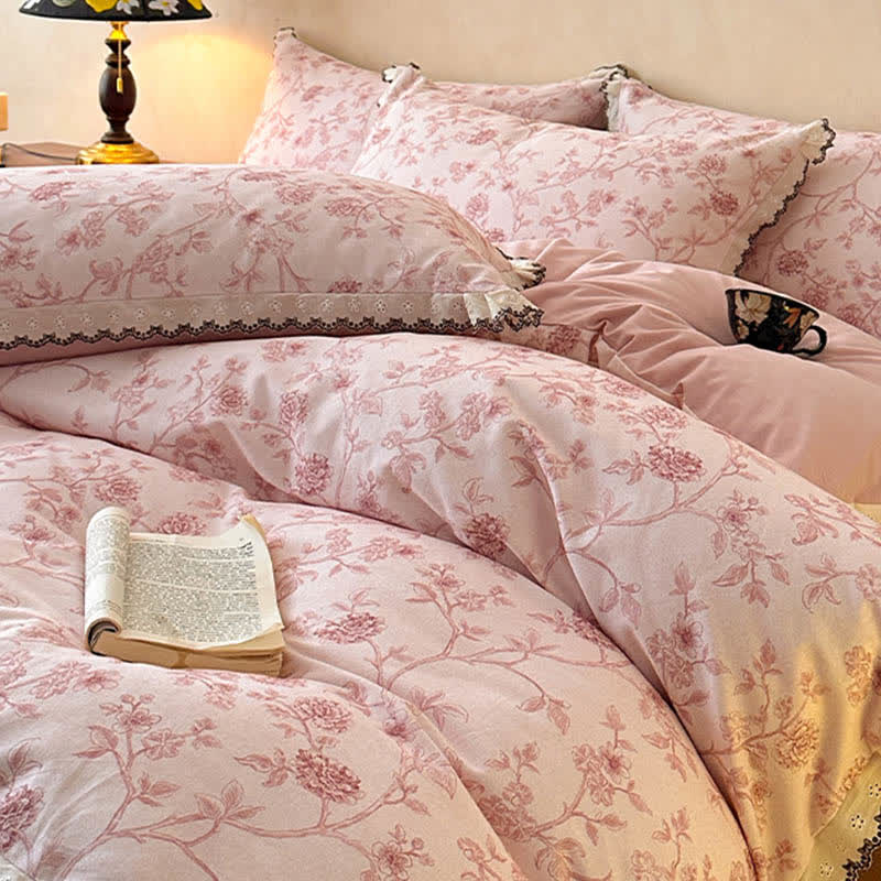 Ownkoti Vintage Floral Cotton Lace Bedding Set - image 4