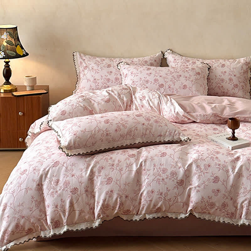 Ownkoti Vintage Floral Cotton Lace Bedding Set - image 1