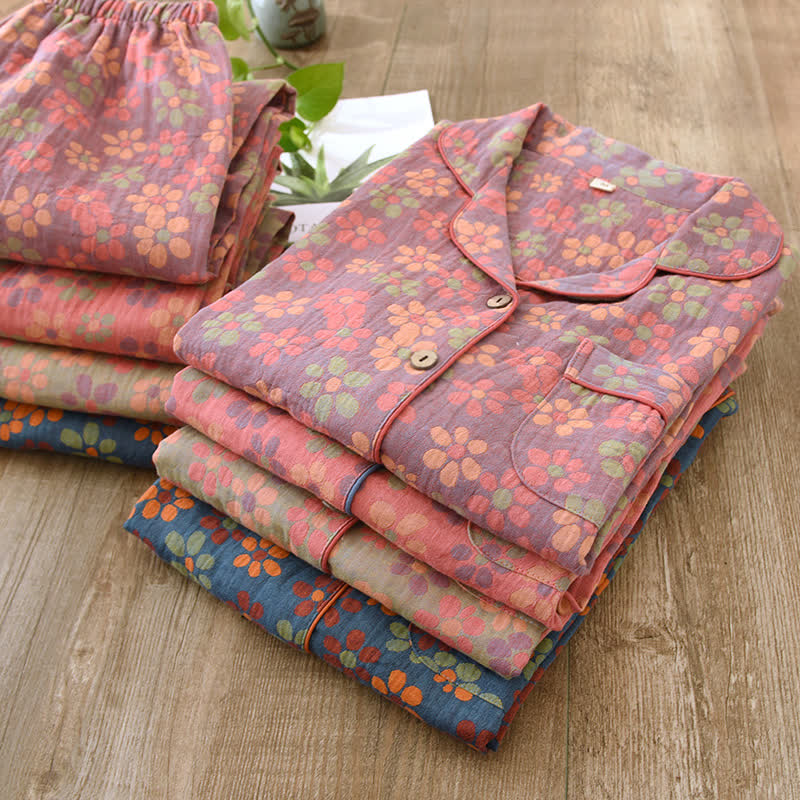 Cotton Gauze Long Sleeves Pajama Set - image 0