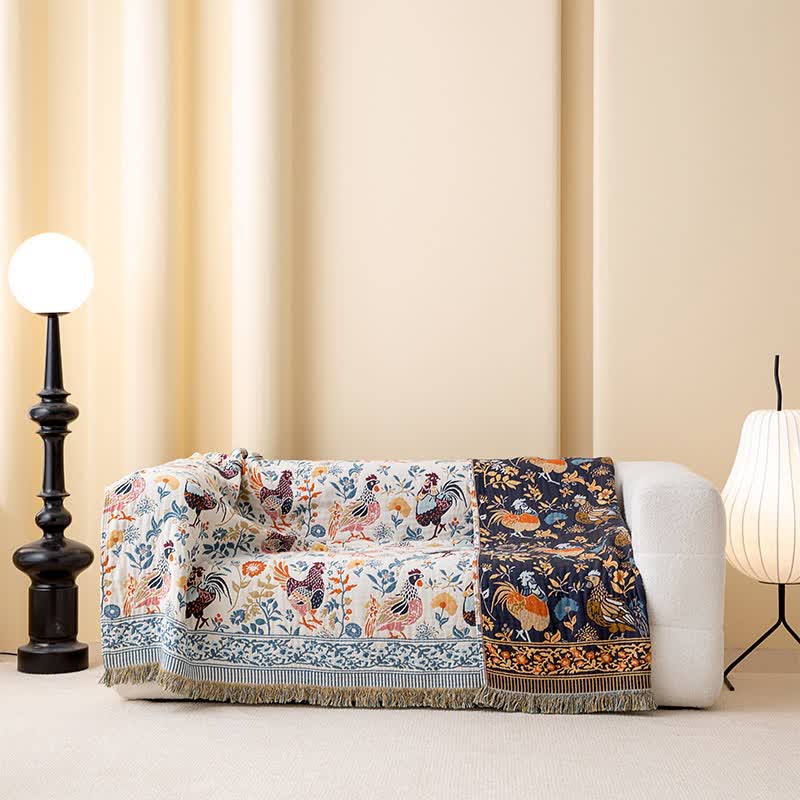 Farmhouse Chicken Floral Cotton Gauze Quilt - image 2