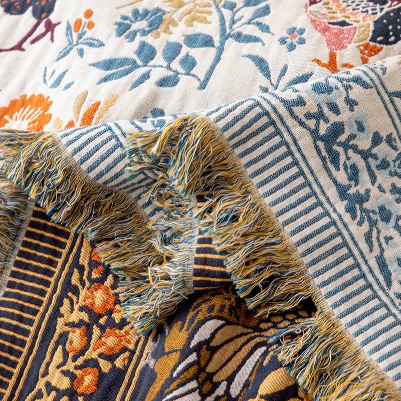 Farmhouse Chicken Floral Cotton Gauze Quilt - image 3