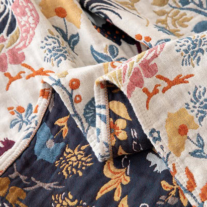 Farmhouse Chicken Floral Cotton Gauze Quilt - image 4