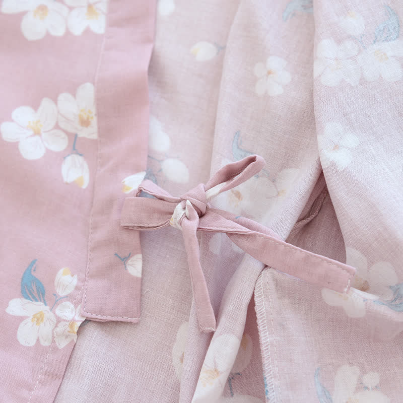 Cotton Gauze V-neck Floral Pajama Set - image 5