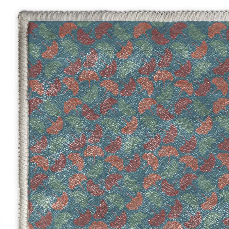 Foldable Rustic Ginkgo Leaf Anti-slip Area Rug - image 4