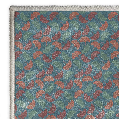 Foldable Rustic Ginkgo Leaf Anti-slip Area Rug - image 4