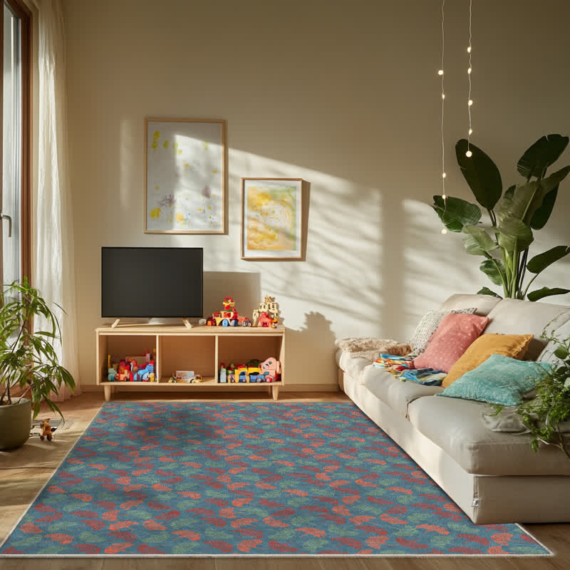 Foldable Rustic Ginkgo Leaf Anti-slip Area Rug - image 2