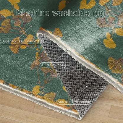Ownkoti Pastoral Ginkgo Leaf Anti-slip Foldable Rug - image 6