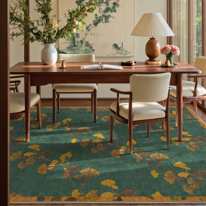 Pastoral Ginkgo Leaf Anti-slip Foldable Rug - 61" x 96" - image 0