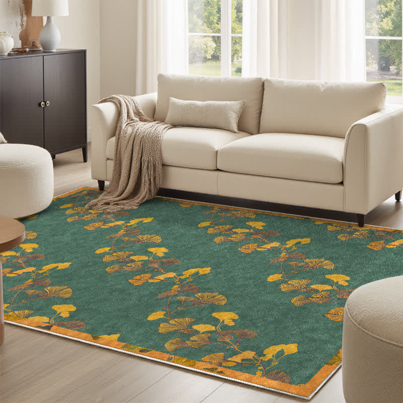Ownkoti Pastoral Ginkgo Leaf Anti-slip Foldable Rug - image 3