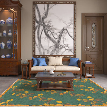 Ownkoti Pastoral Ginkgo Leaf Anti-slip Foldable Rug - image 2