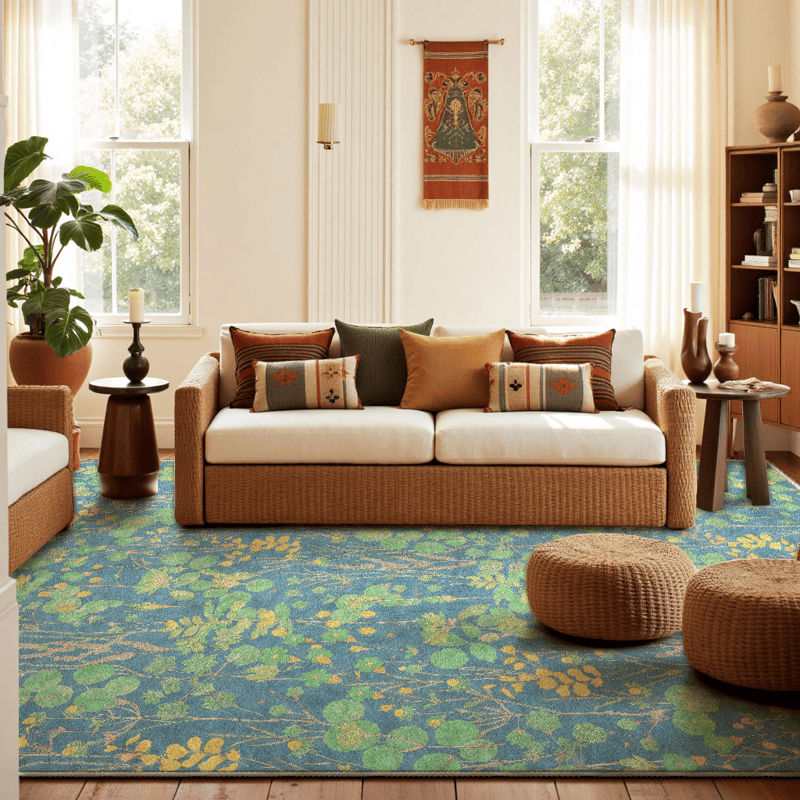 Lotus Pond Anti-slip Foldable Area Rug - 61" x 96" - image 0