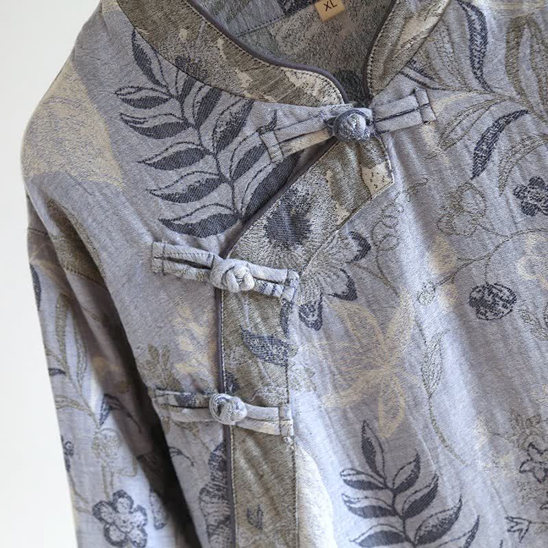 Ownkoti Oriental-Inspired Floral Cotton Gauze Pajama Set - image 3