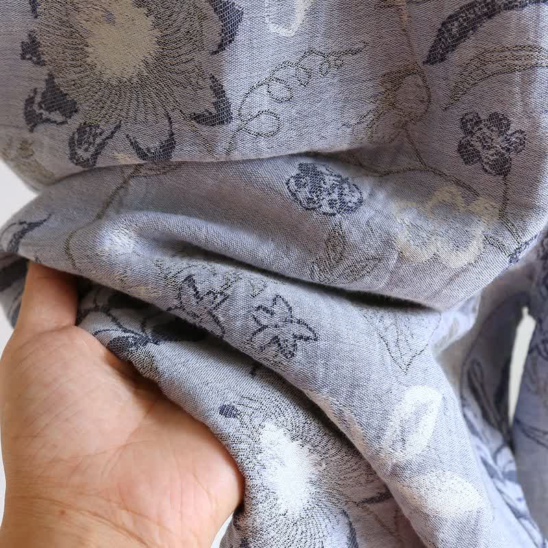 Oriental-Inspired Floral Cotton Gauze Pajama Set - image 10