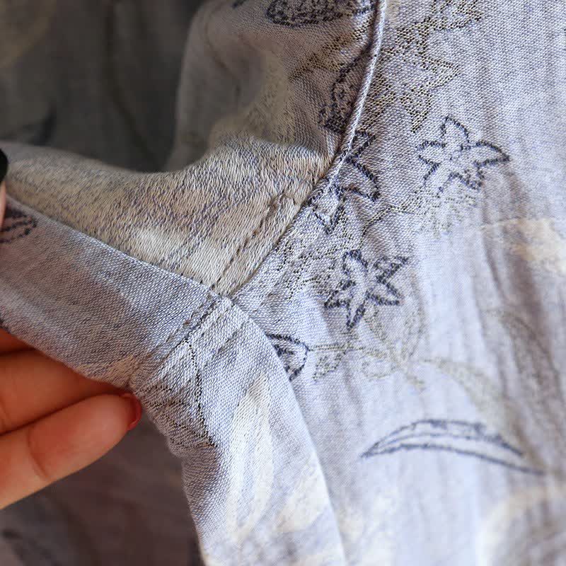 Ownkoti Oriental-Inspired Floral Cotton Gauze Pajama Set - image 7