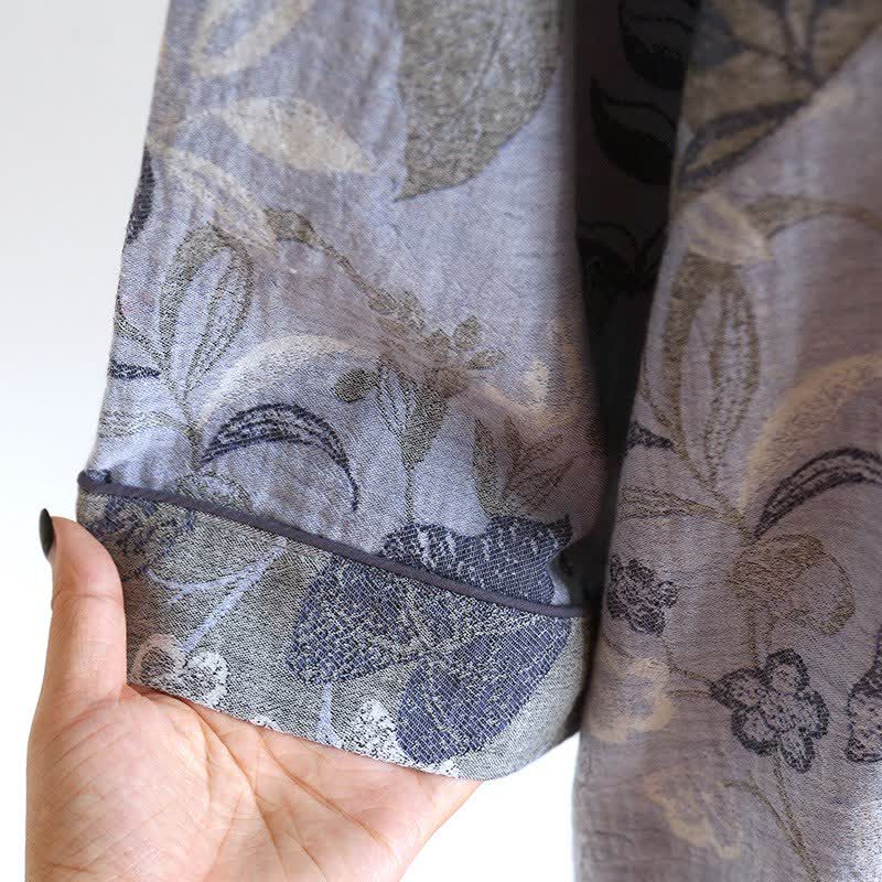 Oriental-Inspired Floral Cotton Gauze Pajama Set - image 6