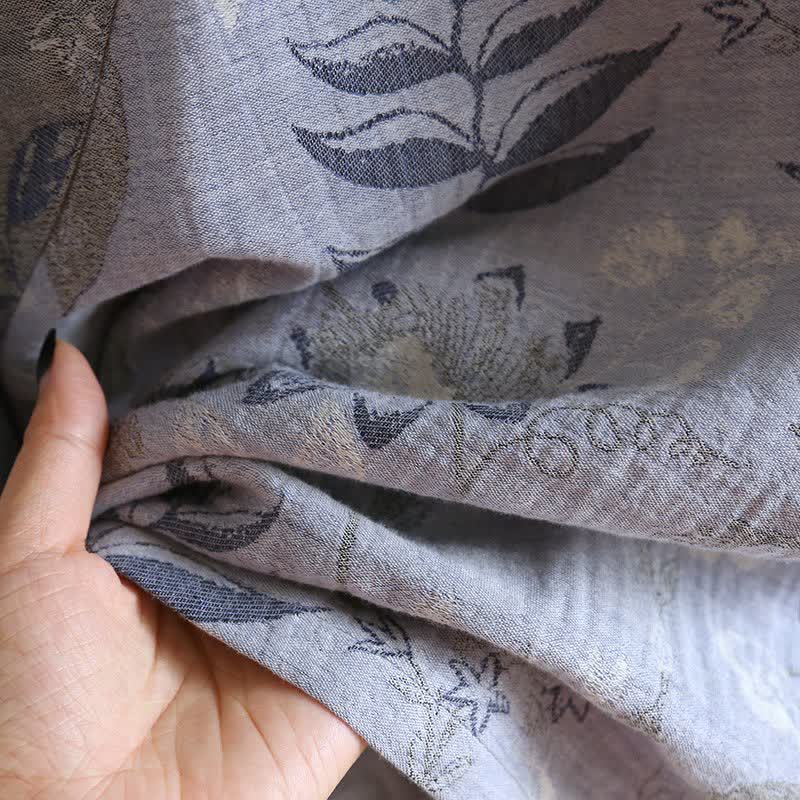 Oriental-Inspired Floral Cotton Gauze Pajama Set - image 12