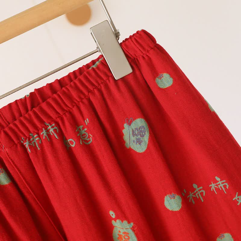Lucky Persimmon Cotton Pajama Set - image 11