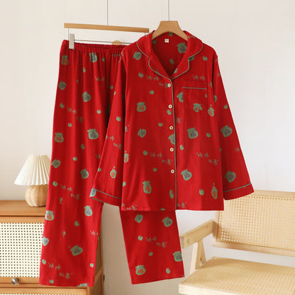 Lucky Persimmon Cotton Pajama Set - XXL - image 0