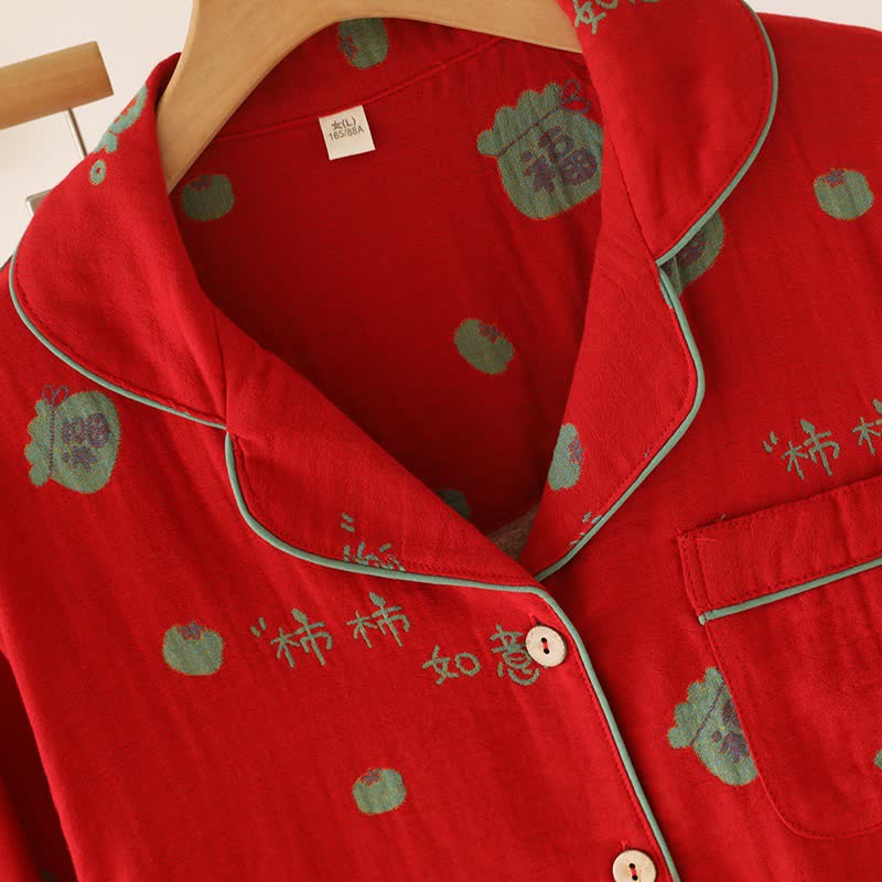 Lucky Persimmon Cotton Pajama Set - image 5