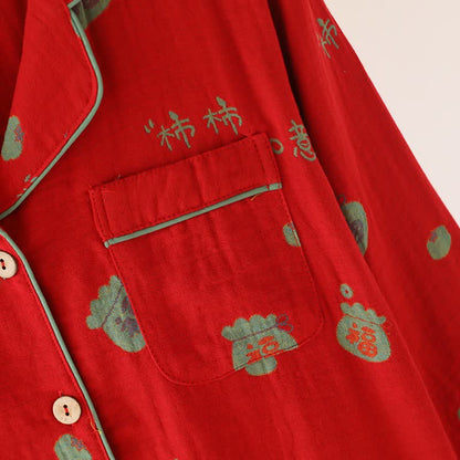 Lucky Persimmon Cotton Pajama Set - image 6