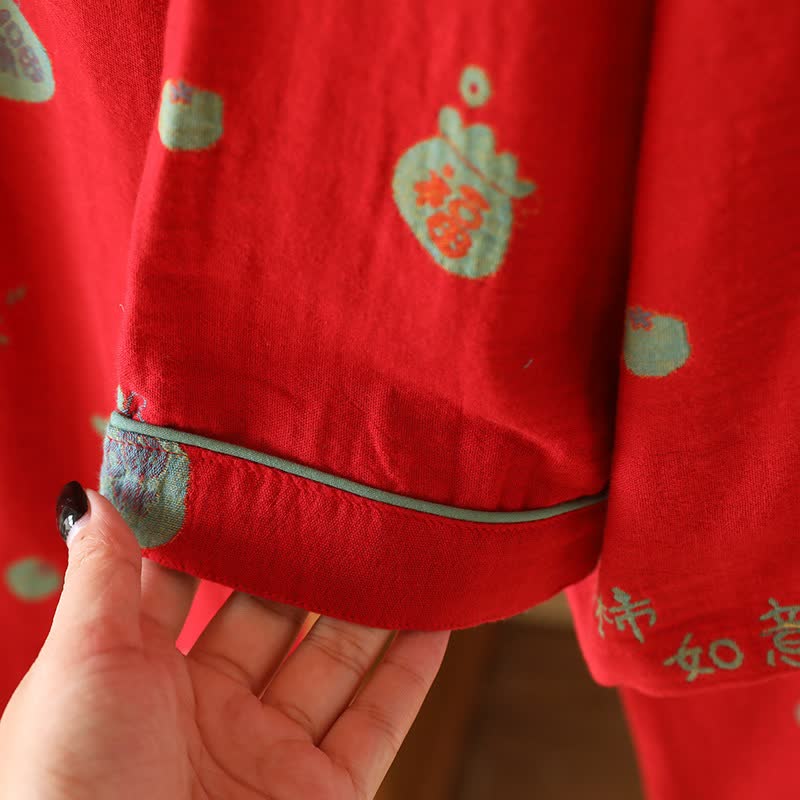Lucky Persimmon Cotton Pajama Set - image 9