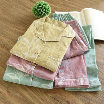 Bamboo Leaf Inspired Cotton Pajama Set - image 2