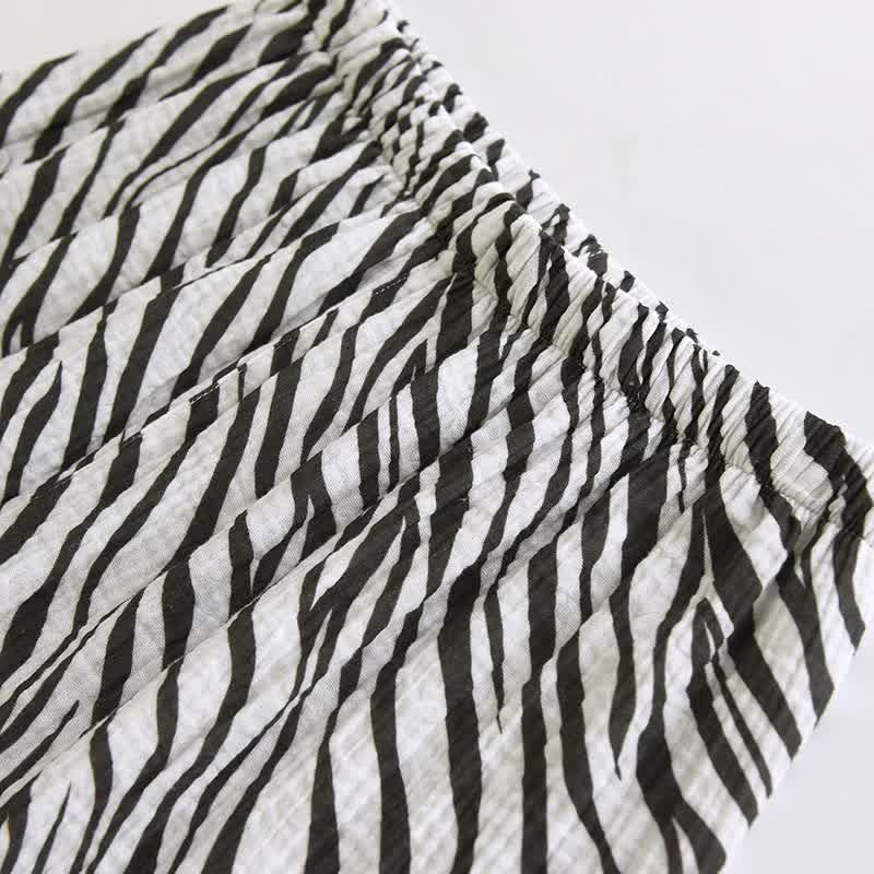 Modern Zebra-striped Cotton Gauze Pajama Set - image 11