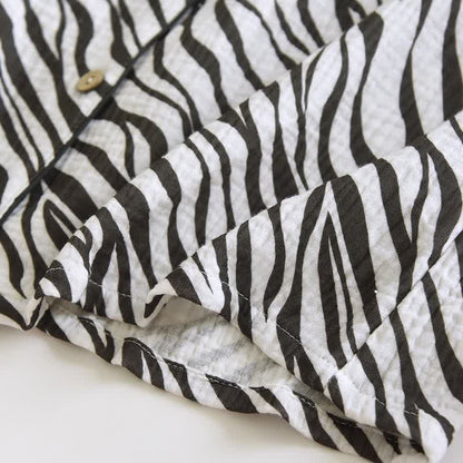 Modern Zebra-striped Cotton Gauze Pajama Set - image 7