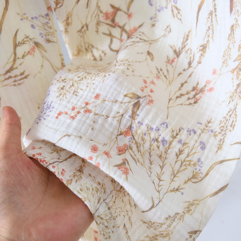 Muted Floral Cotton Gauze Pajama Set - image 10