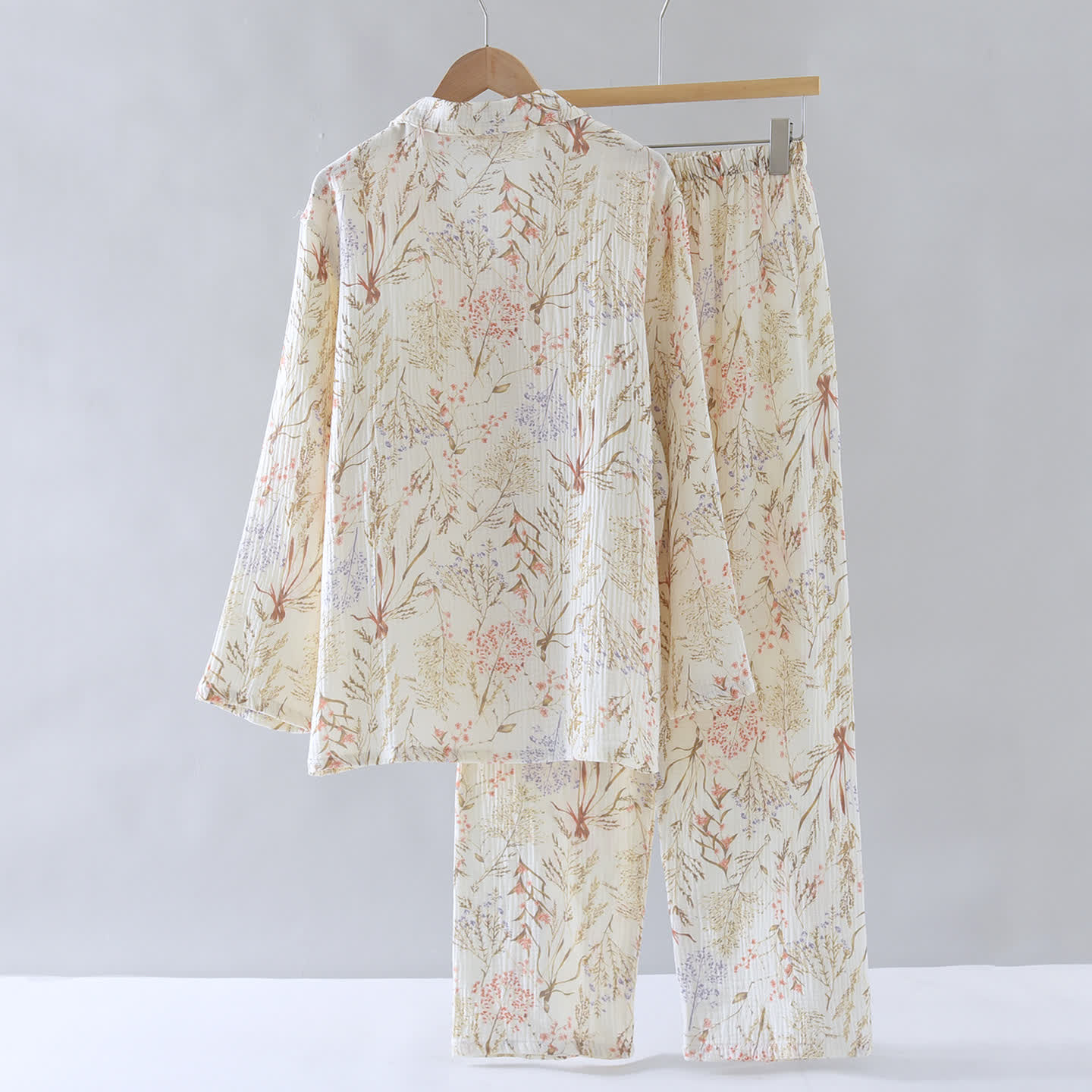 Muted Floral Cotton Gauze Pajama Set - image 2