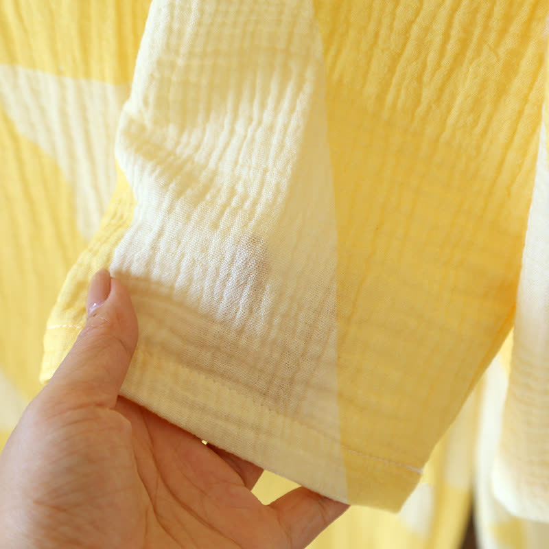 Cat Pocket Plaid Cotton Pajama Set - image 11