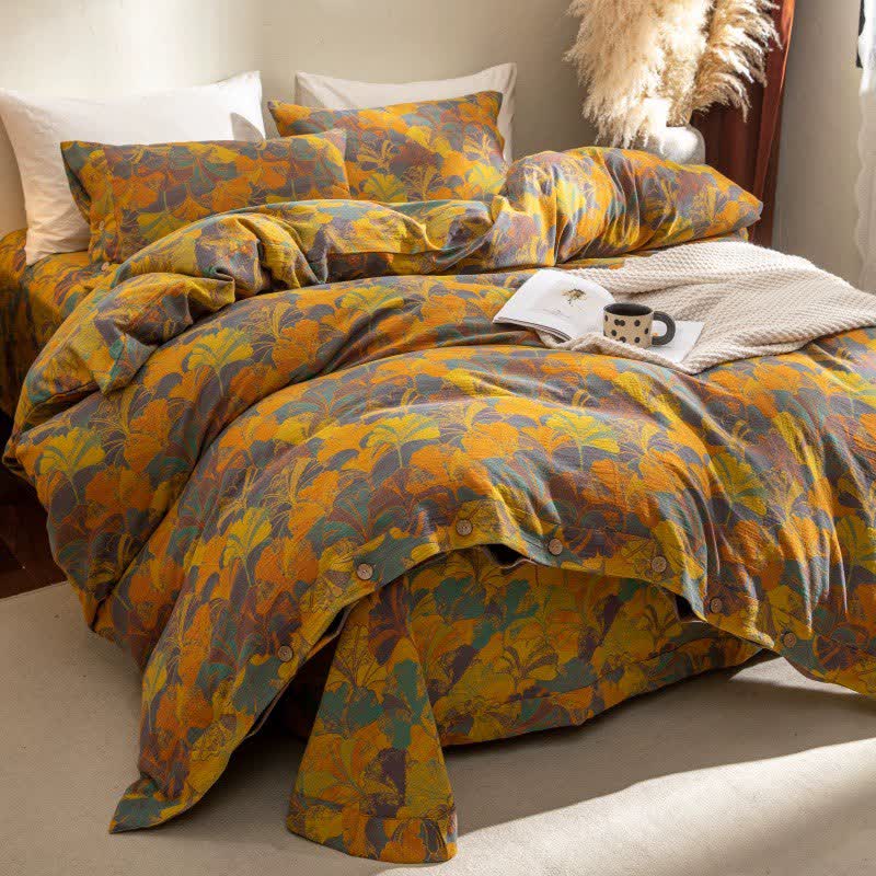 Natural Ginkgo Leaf Cotton Bedding Set (4PCS)  - image 2