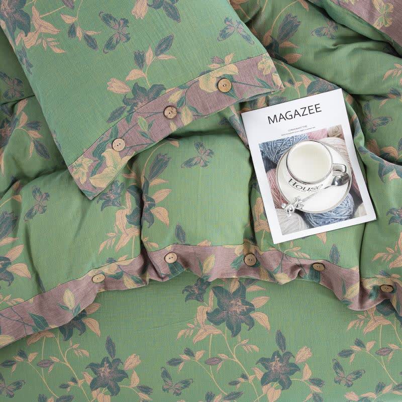 Elegant Lily Cotton Gauze Bedding Set (4PCS)  - image 5