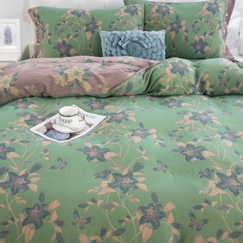 Elegant Lily Cotton Gauze Bedding Set (4PCS)  - image 3