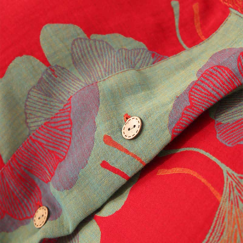 Ginkgo Leaf Cotton Reversible Bedding Set(4PCS) - image 5